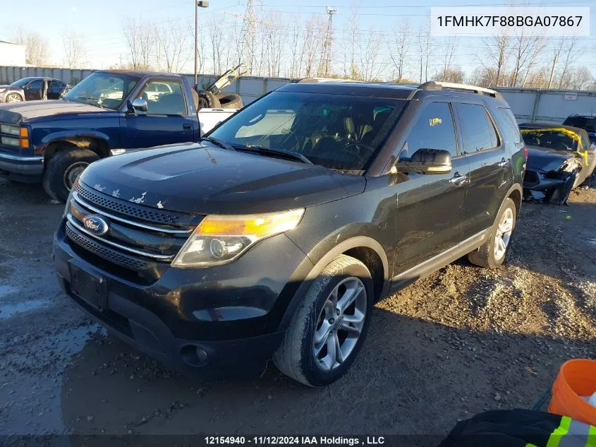 2011 Ford Explorer Limited VIN: 1FMHK7F88BGA07867 Lot: 12154940