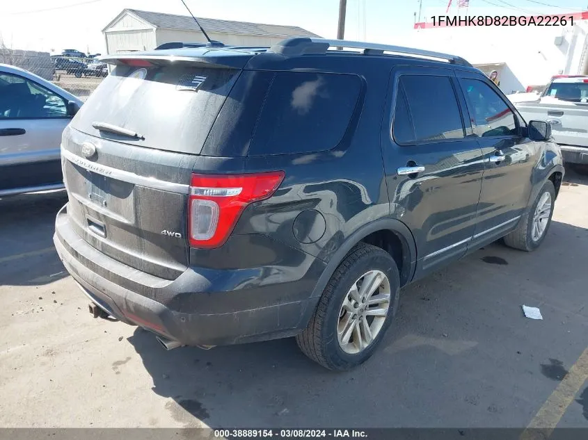 2011 Ford Explorer Xlt VIN: 1FMHK8D82BGA22261 Lot: 38889154