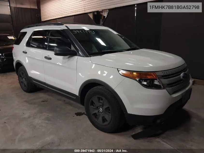 2011 Ford Explorer VIN: 1FMHK7B81BGA52798 Lot: 39471943