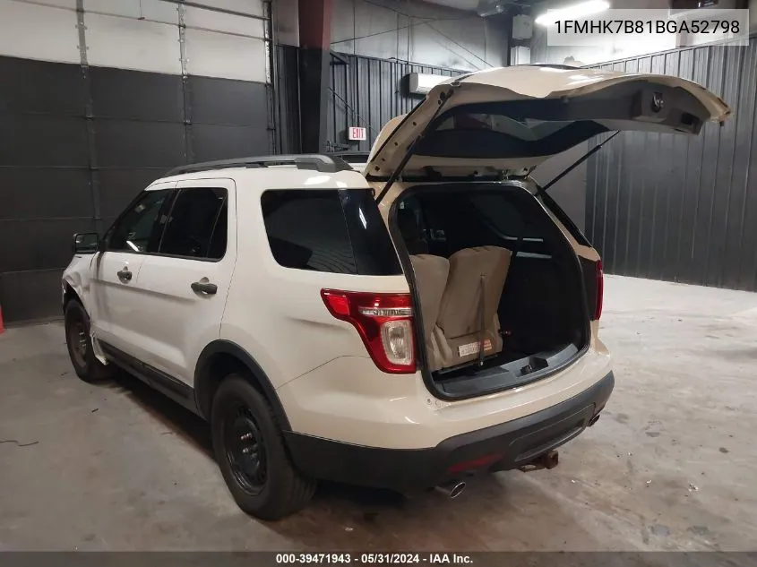 2011 Ford Explorer VIN: 1FMHK7B81BGA52798 Lot: 39471943