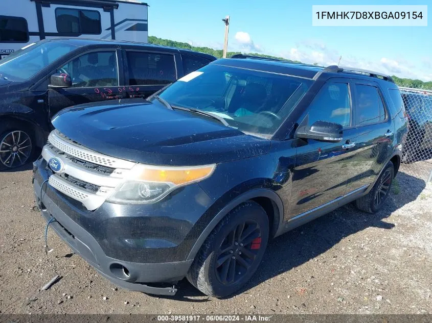 2011 Ford Explorer Xlt VIN: 1FMHK7D8XBGA09154 Lot: 39581917