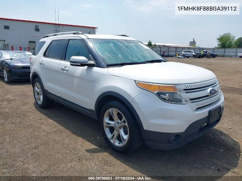 2011 Ford Explorer Limited VIN: 1FMHK8F88BGA39112 Lot: 39798803