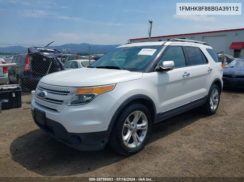 1FMHK8F88BGA39112 2011 Ford Explorer Limited