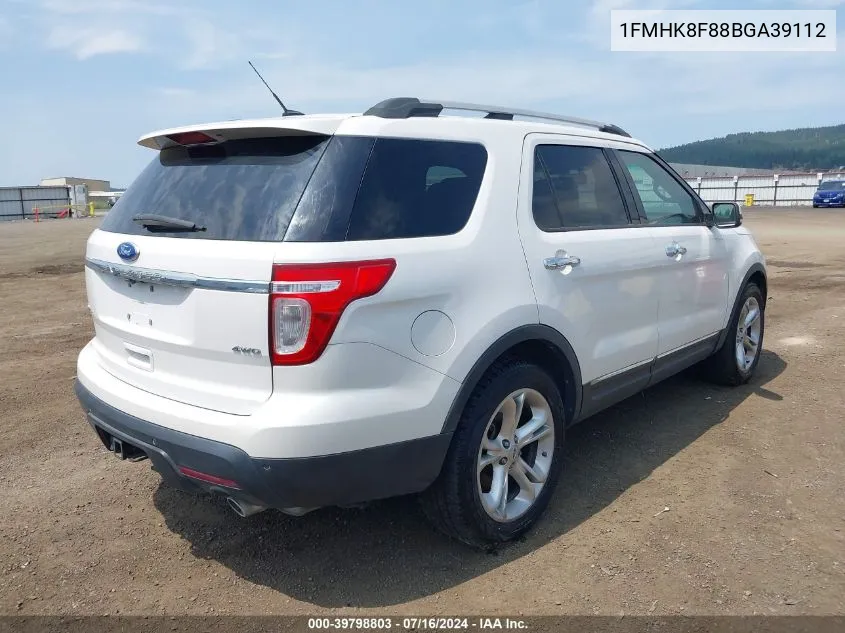 1FMHK8F88BGA39112 2011 Ford Explorer Limited