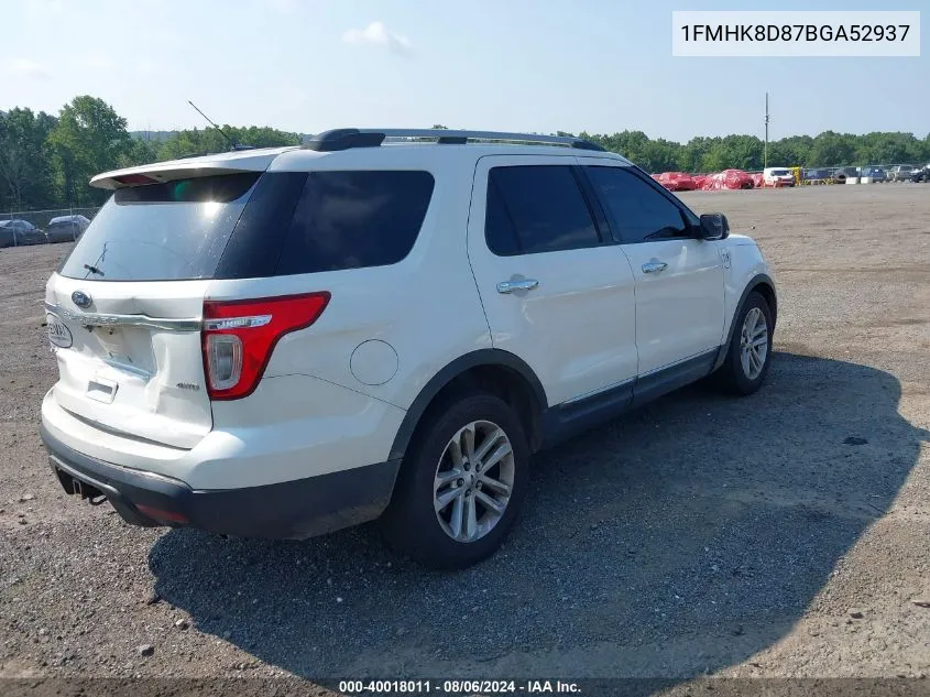 1FMHK8D87BGA52937 2011 Ford Explorer Xlt