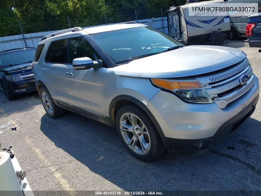 2011 Ford Explorer Limited VIN: 1FMHK7F80BGA33072 Lot: 40102738