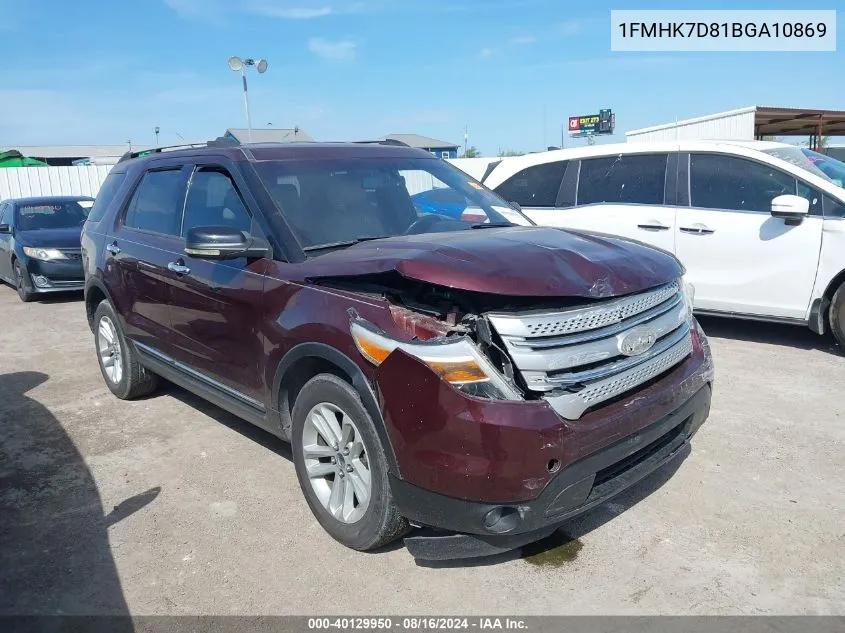 2011 Ford Explorer Xlt VIN: 1FMHK7D81BGA10869 Lot: 40129950