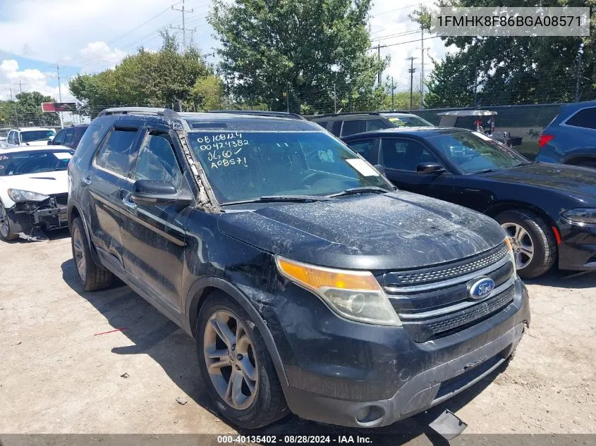 2011 Ford Explorer Limited VIN: 1FMHK8F86BGA08571 Lot: 40135402