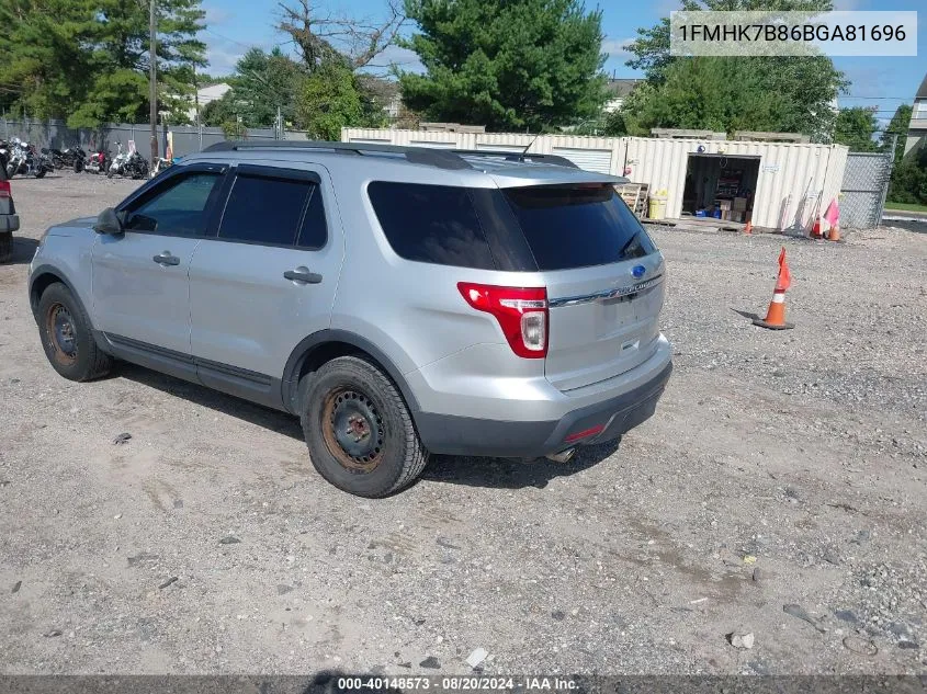 2011 Ford Explorer VIN: 1FMHK7B86BGA81696 Lot: 40148573