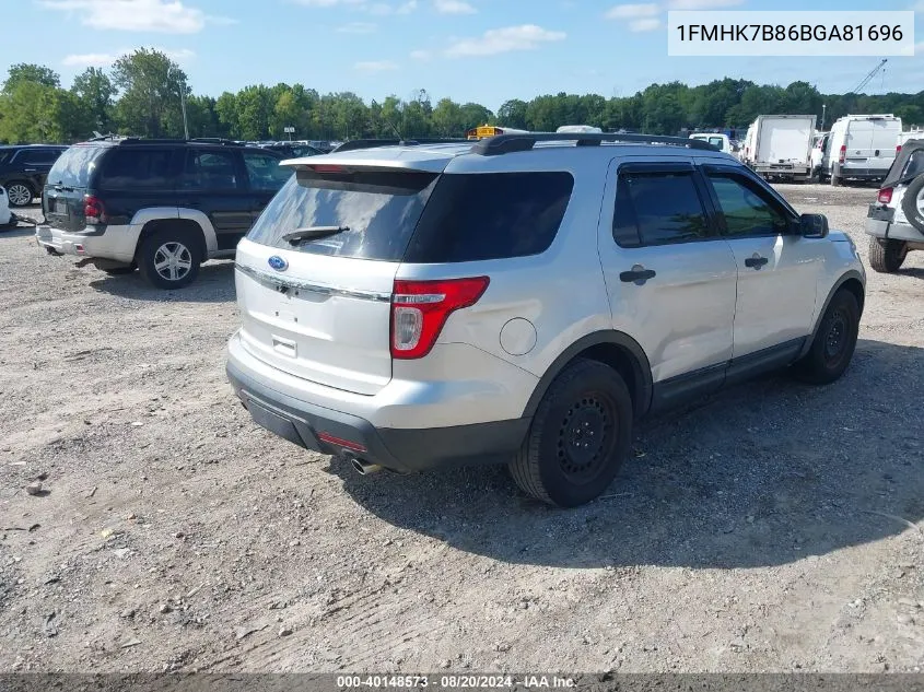 2011 Ford Explorer VIN: 1FMHK7B86BGA81696 Lot: 40148573