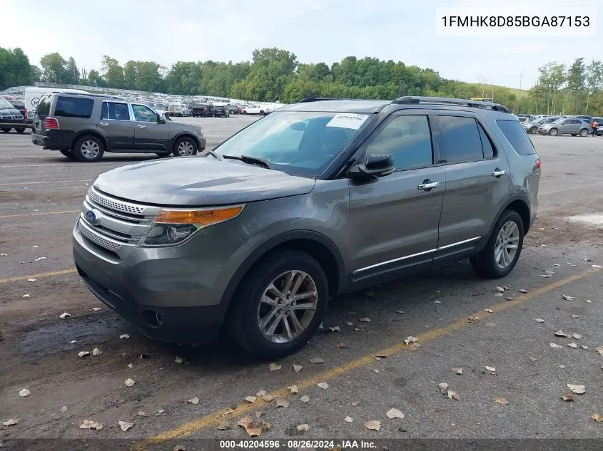 2011 Ford Explorer Xlt VIN: 1FMHK8D85BGA87153 Lot: 40204596