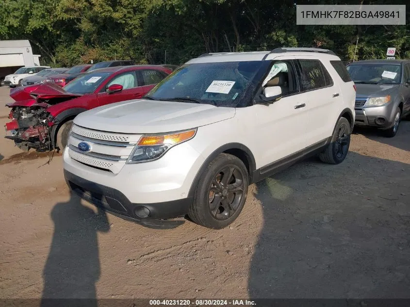 2011 Ford Explorer Limited VIN: 1FMHK7F82BGA49841 Lot: 40231220