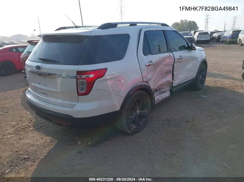 2011 Ford Explorer Limited VIN: 1FMHK7F82BGA49841 Lot: 40231220