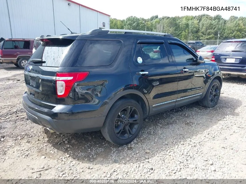 2011 Ford Explorer Limited VIN: 1FMHK7F84BGA48741 Lot: 40280106