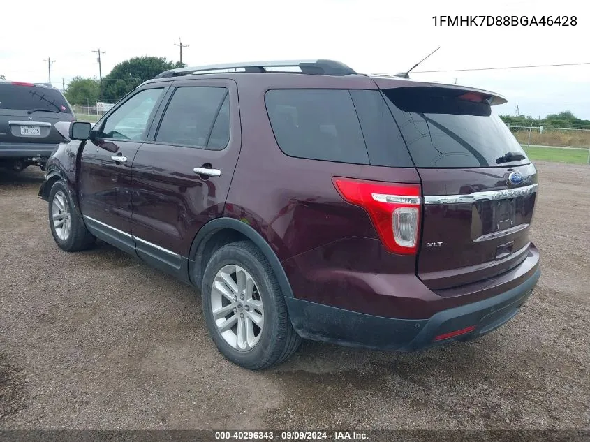 2011 Ford Explorer Xlt VIN: 1FMHK7D88BGA46428 Lot: 40296343