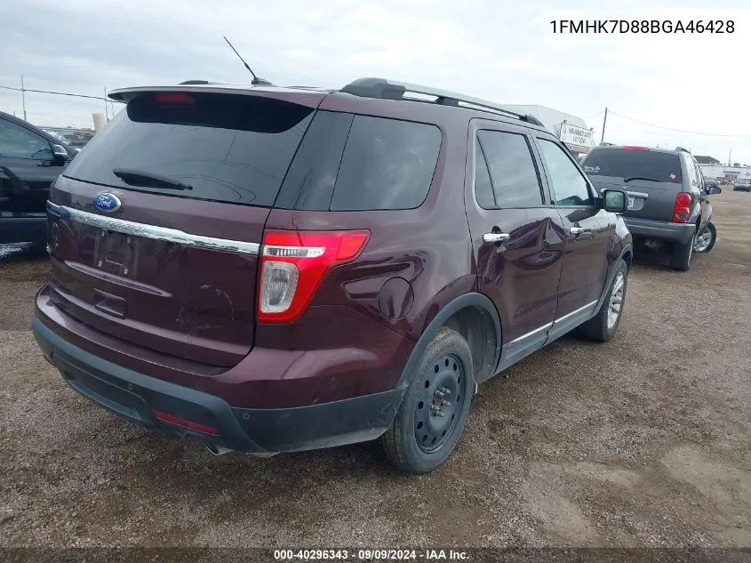 2011 Ford Explorer Xlt VIN: 1FMHK7D88BGA46428 Lot: 40296343