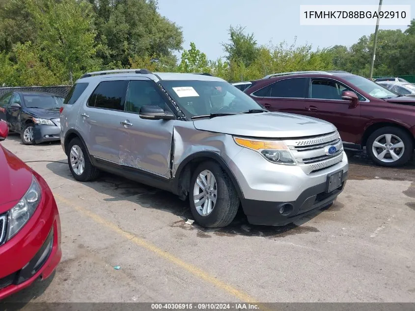 2011 Ford Explorer Xlt VIN: 1FMHK7D88BGA92910 Lot: 40306915