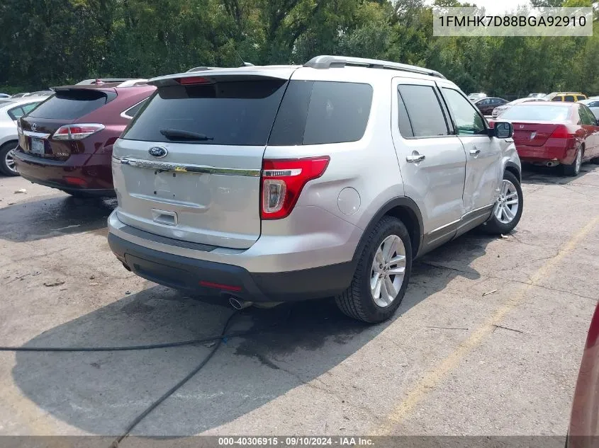 2011 Ford Explorer Xlt VIN: 1FMHK7D88BGA92910 Lot: 40306915