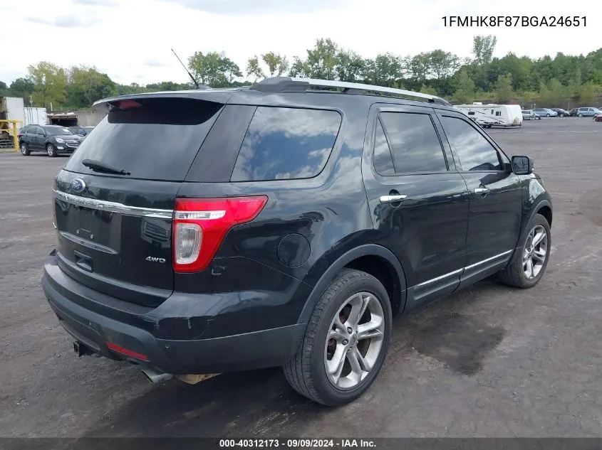 2011 Ford Explorer Limited VIN: 1FMHK8F87BGA24651 Lot: 40312173