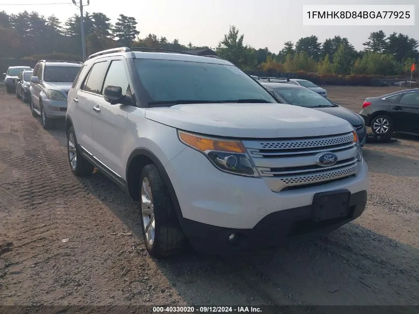 2011 Ford Explorer Xlt VIN: 1FMHK8D84BGA77925 Lot: 40330020