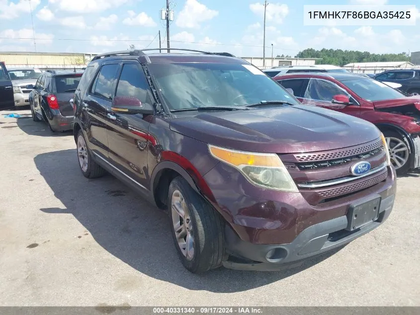 2011 Ford Explorer Limited VIN: 1FMHK7F86BGA35425 Lot: 40331340