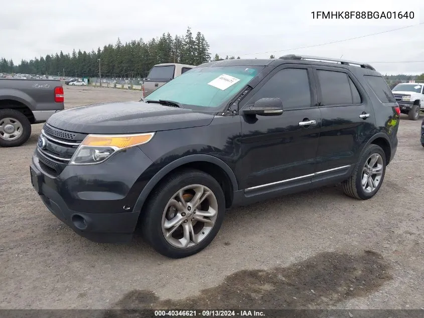 2011 Ford Explorer Limited VIN: 1FMHK8F88BGA01640 Lot: 40346621