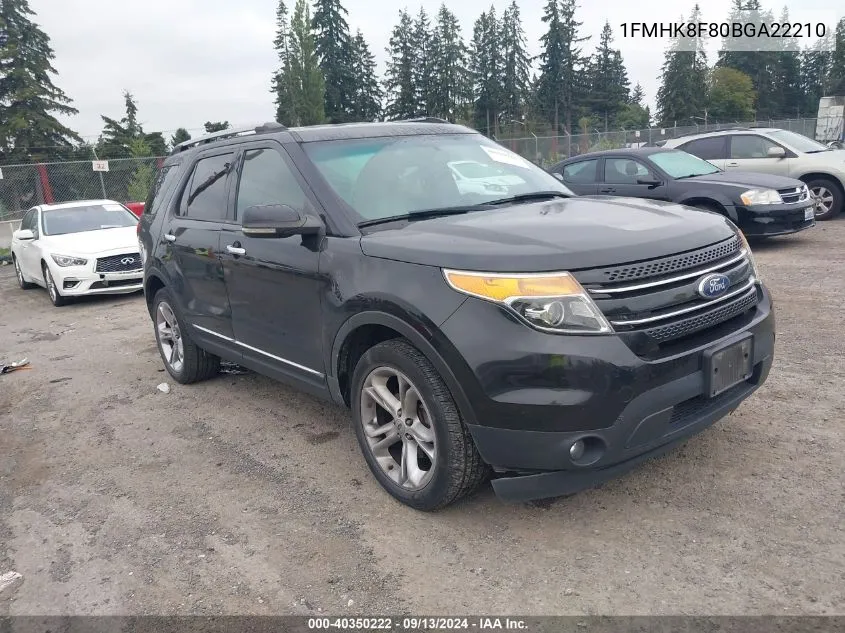 1FMHK8F80BGA22210 2011 Ford Explorer Limited