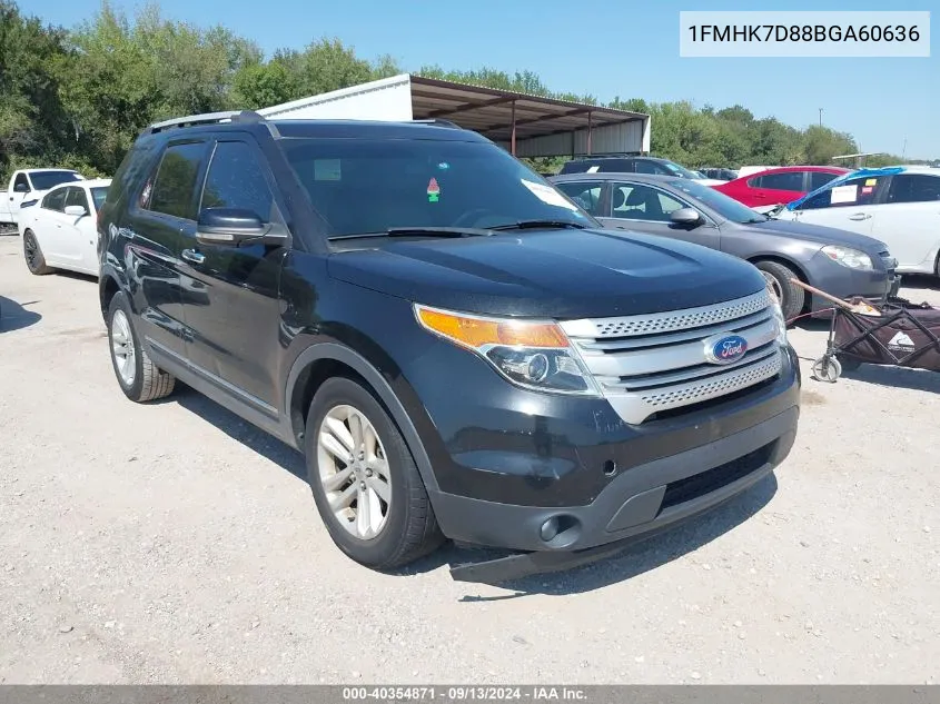 2011 Ford Explorer Xlt VIN: 1FMHK7D88BGA60636 Lot: 40354871