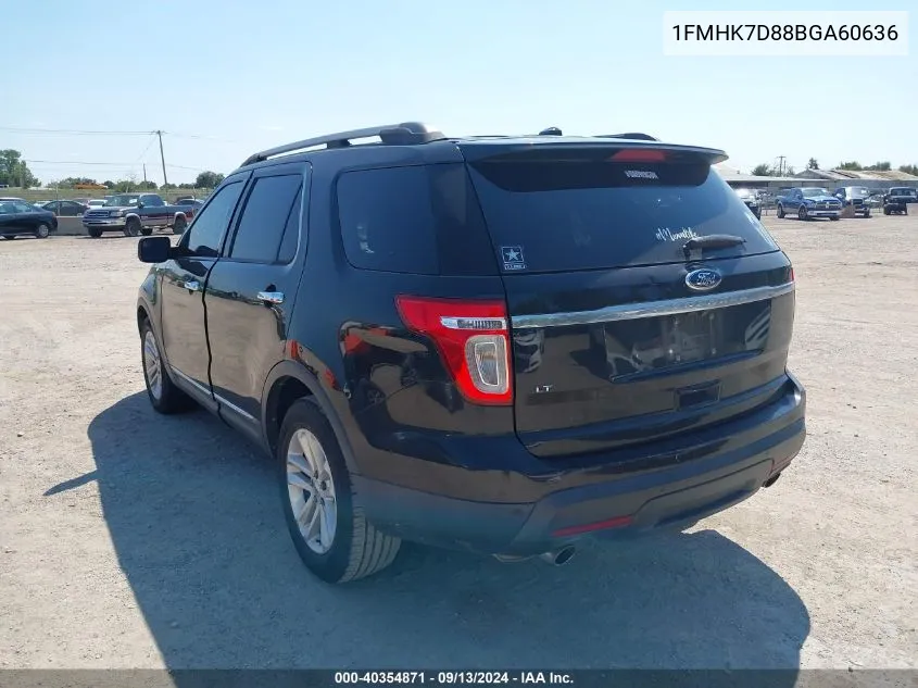 2011 Ford Explorer Xlt VIN: 1FMHK7D88BGA60636 Lot: 40354871