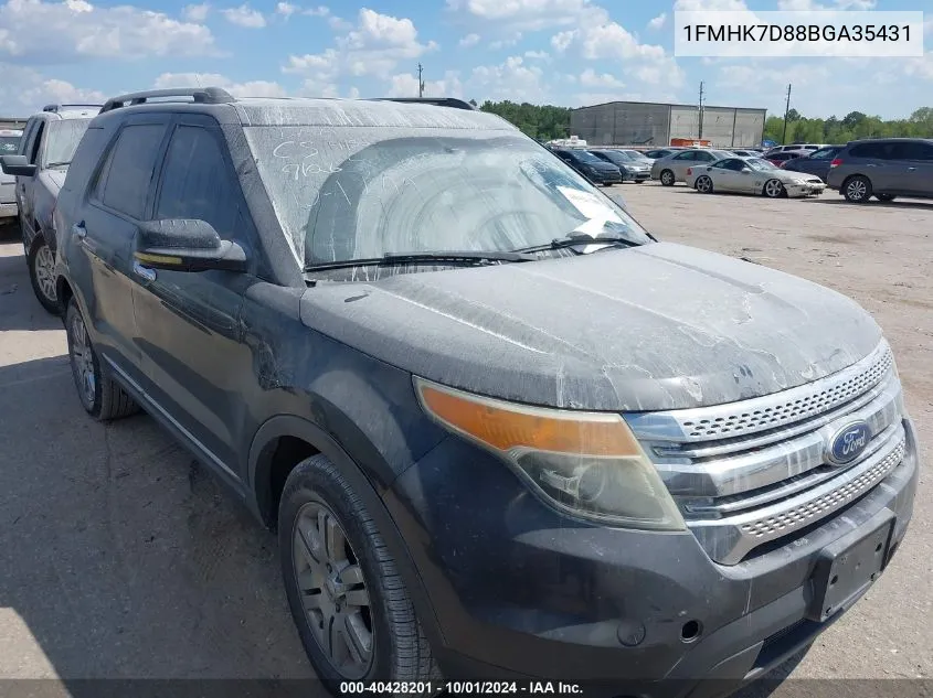 2011 Ford Explorer Xlt VIN: 1FMHK7D88BGA35431 Lot: 40428201