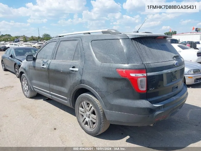 2011 Ford Explorer Xlt VIN: 1FMHK7D88BGA35431 Lot: 40428201