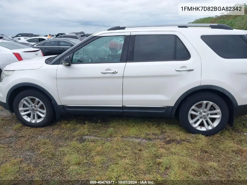 2011 Ford Explorer Xlt VIN: 1FMHK7D82BGA82342 Lot: 40476977