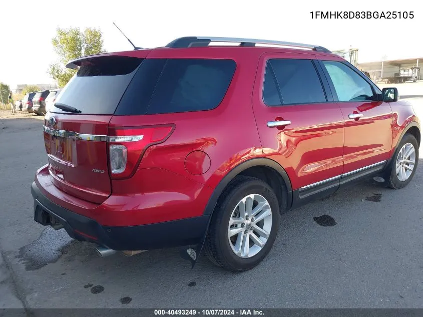 2011 Ford Explorer Xlt VIN: 1FMHK8D83BGA25105 Lot: 40493249