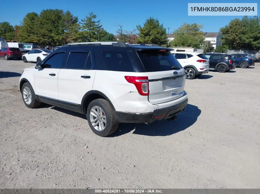 2011 Ford Explorer Xlt VIN: 1FMHK8D86BGA23994 Lot: 40524281