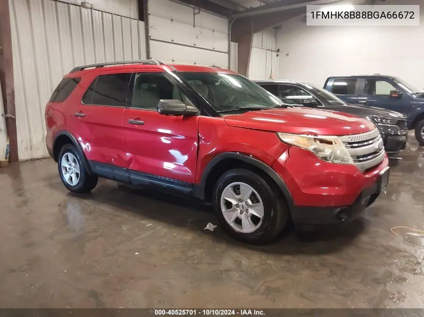 2011 Ford Explorer VIN: 1FMHK8B88BGA66672 Lot: 40525701