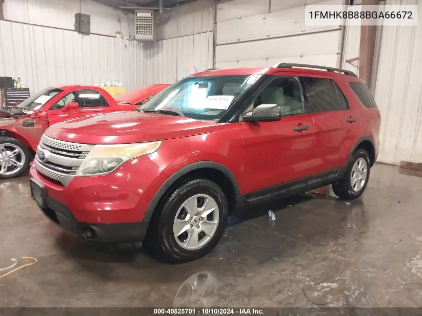 2011 Ford Explorer VIN: 1FMHK8B88BGA66672 Lot: 40525701