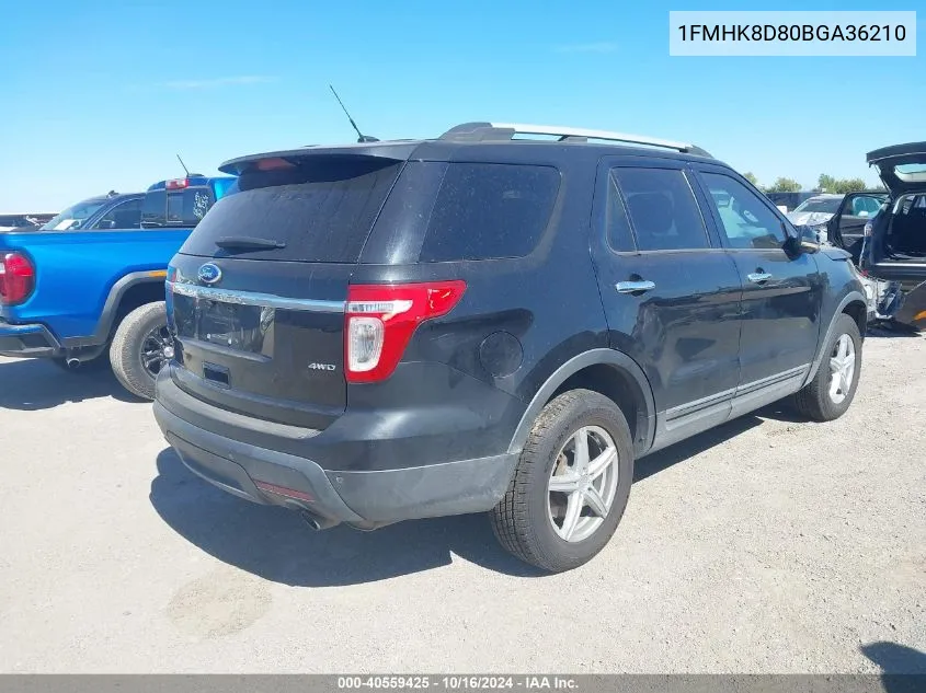 2011 Ford Explorer Xlt VIN: 1FMHK8D80BGA36210 Lot: 40559425