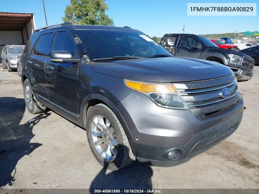 2011 Ford Explorer Limited VIN: 1FMHK7F88BGA90829 Lot: 40561880