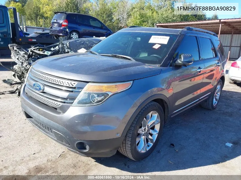 2011 Ford Explorer Limited VIN: 1FMHK7F88BGA90829 Lot: 40561880