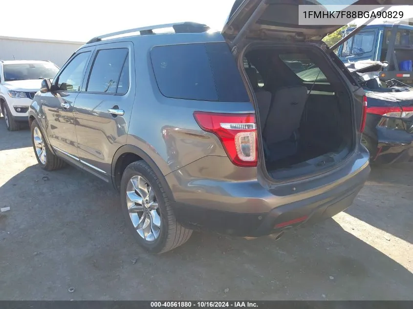 2011 Ford Explorer Limited VIN: 1FMHK7F88BGA90829 Lot: 40561880