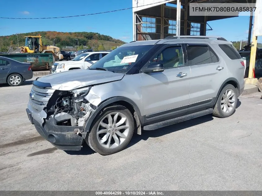 2011 Ford Explorer Xlt VIN: 1FMHK7D80BGA85837 Lot: 40564259