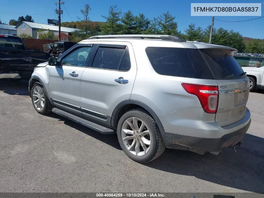 2011 Ford Explorer Xlt VIN: 1FMHK7D80BGA85837 Lot: 40564259