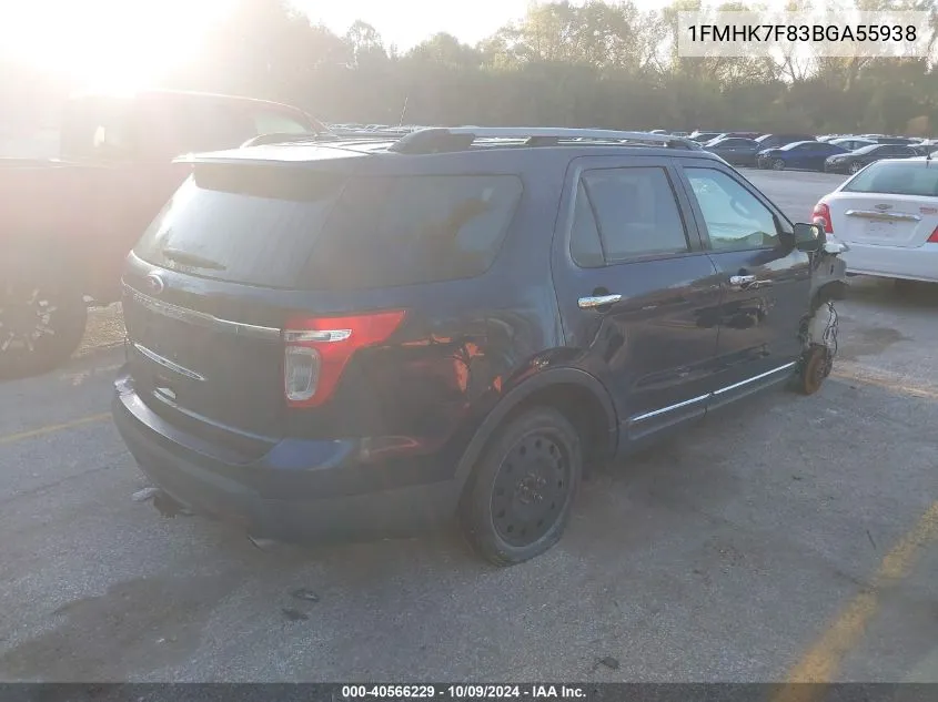 2011 Ford Explorer Limited VIN: 1FMHK7F83BGA55938 Lot: 40566229