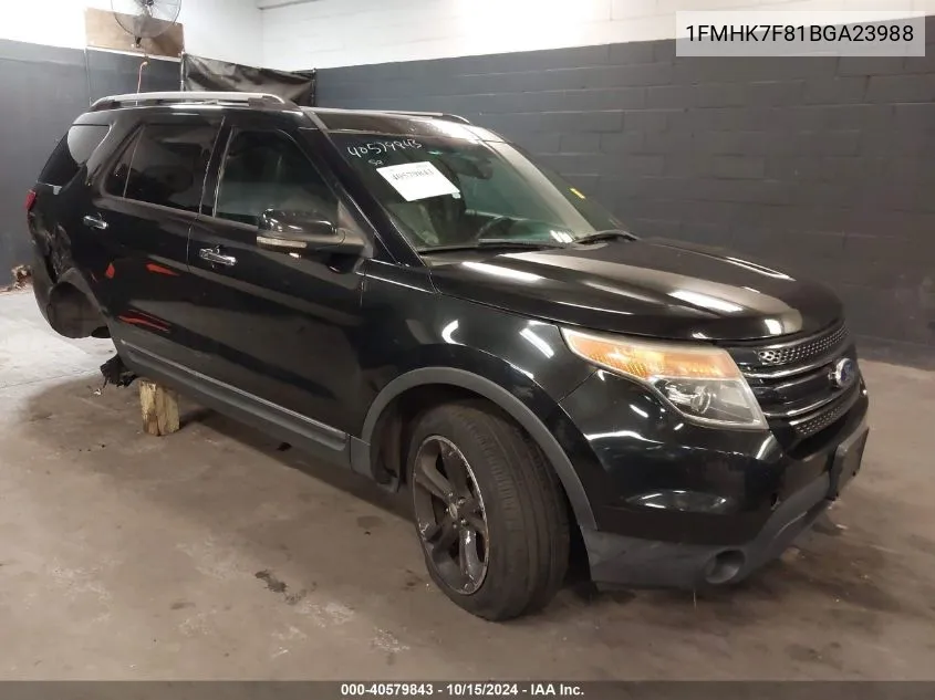 2011 Ford Explorer Limited VIN: 1FMHK7F81BGA23988 Lot: 40579843