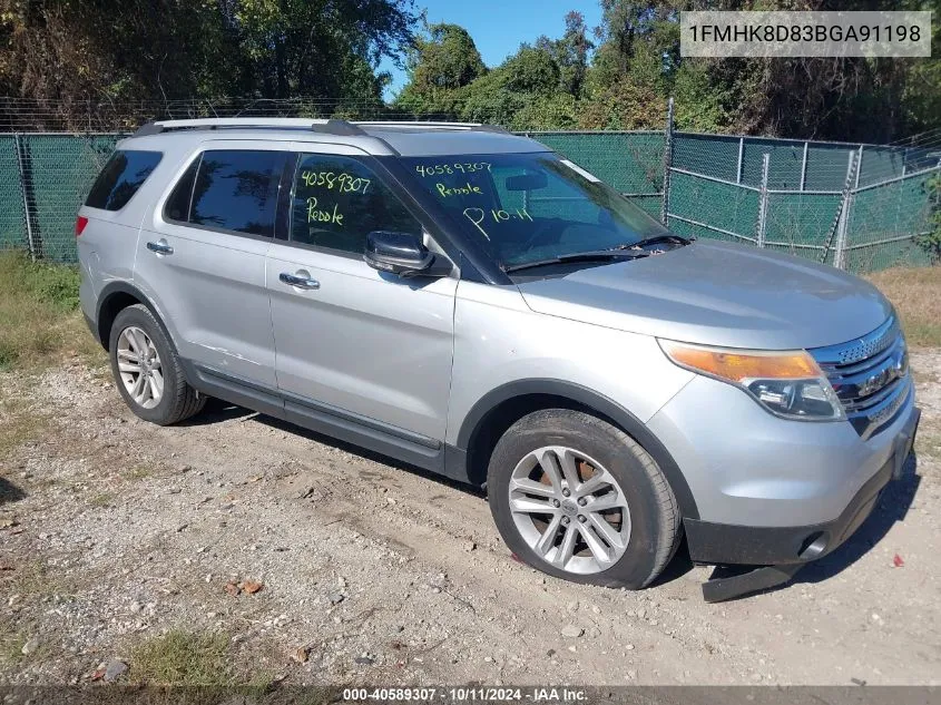 2011 Ford Explorer Xlt VIN: 1FMHK8D83BGA91198 Lot: 40589307