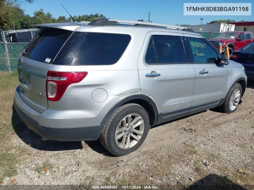 2011 Ford Explorer Xlt VIN: 1FMHK8D83BGA91198 Lot: 40589307