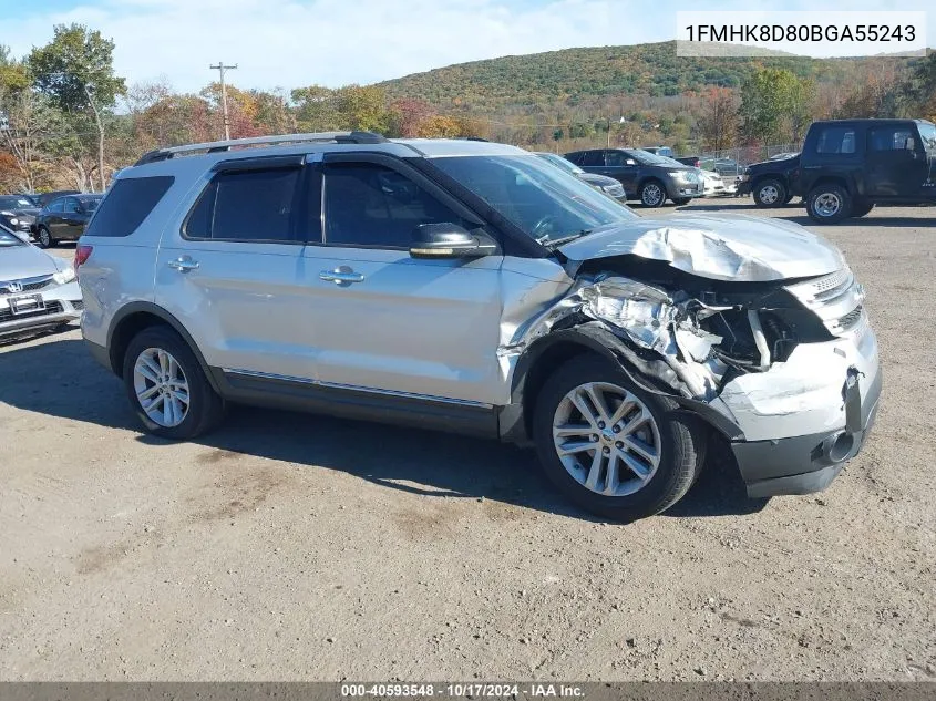 2011 Ford Explorer Xlt VIN: 1FMHK8D80BGA55243 Lot: 40593548