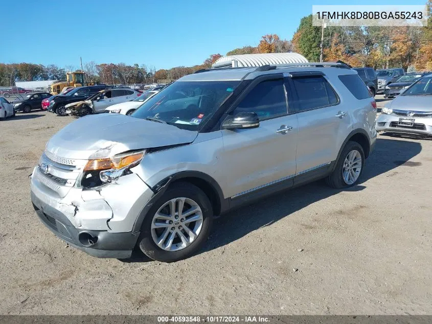 2011 Ford Explorer Xlt VIN: 1FMHK8D80BGA55243 Lot: 40593548