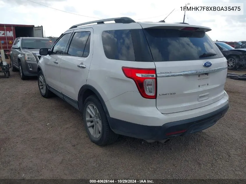 2011 Ford Explorer Limited VIN: 1FMHK7F8XBGA35475 Lot: 40626144