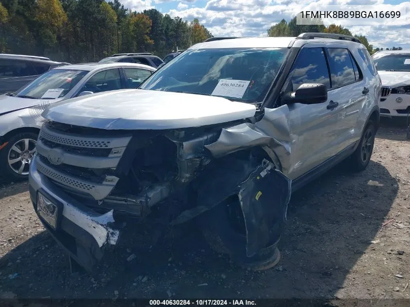 2011 Ford Explorer VIN: 1FMHK8B89BGA16699 Lot: 40630284